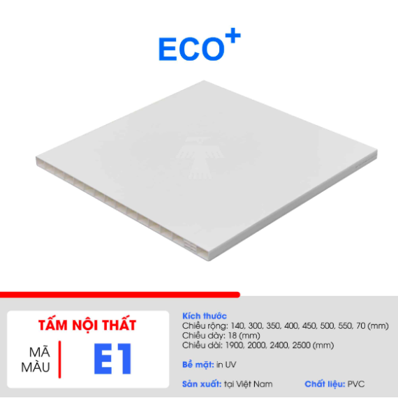 Tấm nội thất ECO+ Màu E1 Trắng tinh khiết